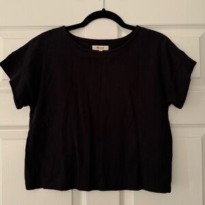 madewell black boxy cotton tee
